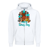 White happy turkey day Zipper Hoodie - JahusDesignShop