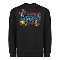 Black little sister biggest fan football Heavyweight Sweatshirt - Zillion Design Studio