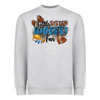 Heather Grey little sister biggest fan football Heavyweight Sweatshirt - Zillion Design Studio