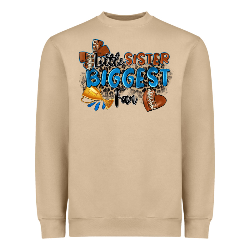 Little Sister Biggest Fan Football Heavyweight Sweatshirt by Zillion Design Studio | Teevron