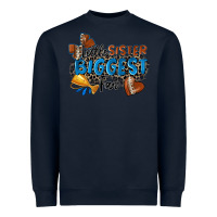 Navy little sister biggest fan football Heavyweight Sweatshirt - Zillion Design Studio