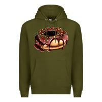 Army Green chocolate donut with candies Premium Hoodie - AdoDesignShop