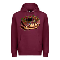 Burgundy chocolate donut with candies Premium Hoodie - AdoDesignShop