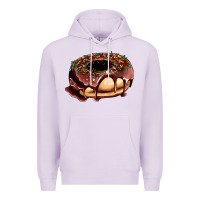 Lilac chocolate donut with candies Premium Hoodie - AdoDesignShop