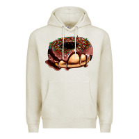 Oatmeal Heather chocolate donut with candies Premium Hoodie - AdoDesignShop