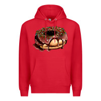 Red chocolate donut with candies Premium Hoodie - AdoDesignShop