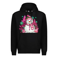 Black pink christmas snowman Premium Hoodie - MaliasSmallBusiness