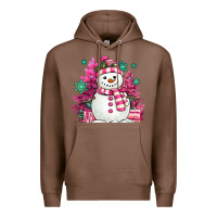 Chestnut pink christmas snowman Premium Hoodie - MaliasSmallBusiness