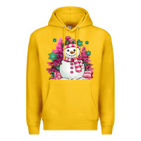 Lemon pink christmas snowman Premium Hoodie - MaliasSmallBusiness
