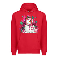 Red pink christmas snowman Premium Hoodie - MaliasSmallBusiness