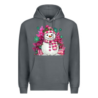 Rock pink christmas snowman Premium Hoodie - MaliasSmallBusiness