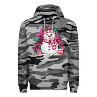 Slate Camo pink christmas snowman Premium Hoodie - MaliasSmallBusiness