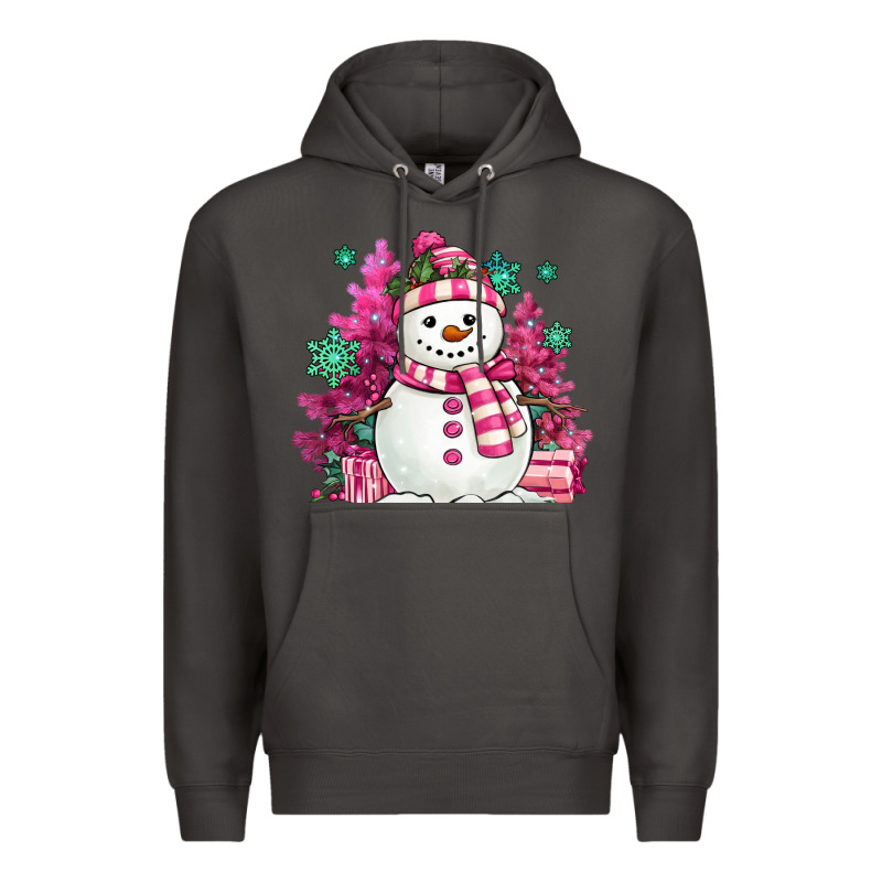 Pink Christmas Snowman Premium Hoodie by MaliasSmallBusiness | Teevron