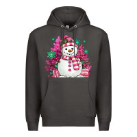 Smoke pink christmas snowman Premium Hoodie - MaliasSmallBusiness
