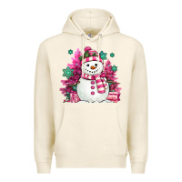 Tofu pink christmas snowman Premium Hoodie - MaliasSmallBusiness
