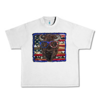Lunar Rock bison with american flag and glasses Urban Heavy Tee - RanaPortraitStore