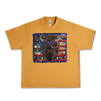 Peanut Butter bison with american flag and glasses Urban Heavy Tee - RanaPortraitStore