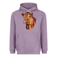 Lavender red angus cattle cow Heavyweight Hoodie - LillyAllenDesigns