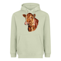 Matcha red angus cattle cow Heavyweight Hoodie - LillyAllenDesigns