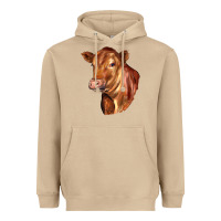 Mushroom red angus cattle cow Heavyweight Hoodie - LillyAllenDesigns