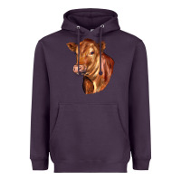 Plum red angus cattle cow Heavyweight Hoodie - LillyAllenDesigns