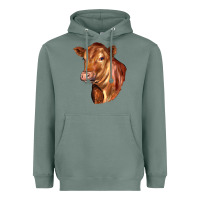 Sage red angus cattle cow Heavyweight Hoodie - LillyAllenDesigns