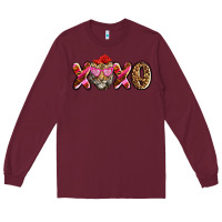 Burgundy xoxo tiger olivia Long Sleeve Tee - OliviaCreatesArt