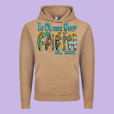 Vintage Hoodie in oceans deep faith will stand