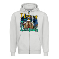 Dove Grey Christmas church and snow   ı love my church family Zipper Hoodie - AdoDesignShop