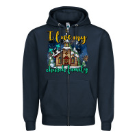 Navy Christmas church and snow   ı love my church family Zipper Hoodie - AdoDesignShop