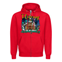 Red Christmas church and snow   ı love my church family Zipper Hoodie - AdoDesignShop