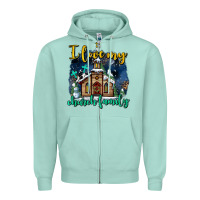 Seafoam Christmas church and snow   ı love my church family Zipper Hoodie - AdoDesignShop
