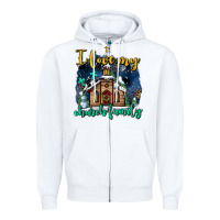 White Christmas church and snow   ı love my church family Zipper Hoodie - AdoDesignShop