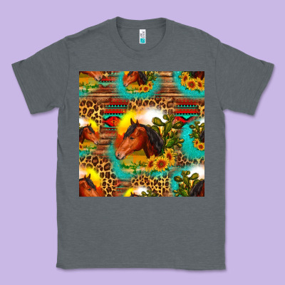 Desert Horse Seamless Patern Classic Tee Designed By Hra Design Shop