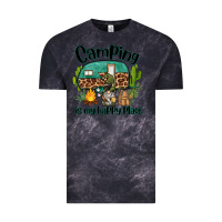 Cloud Black camping is my happy place caravan and gnome Vintage Tee - BarkalooDesign