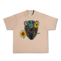 Burro bison head with sunflowers and gemstone Urban Heavy Tee - RanaPortraitStore
