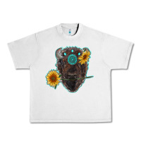 Lunar Rock bison head with sunflowers and gemstone Urban Heavy Tee - RanaPortraitStore