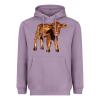 Lavender red angus calf Heavyweight Hoodie - LillyAllenDesigns