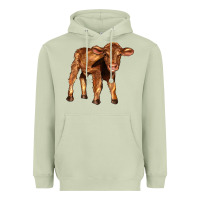 Red Angus Calf Heavyweight Hoodie | Teevron