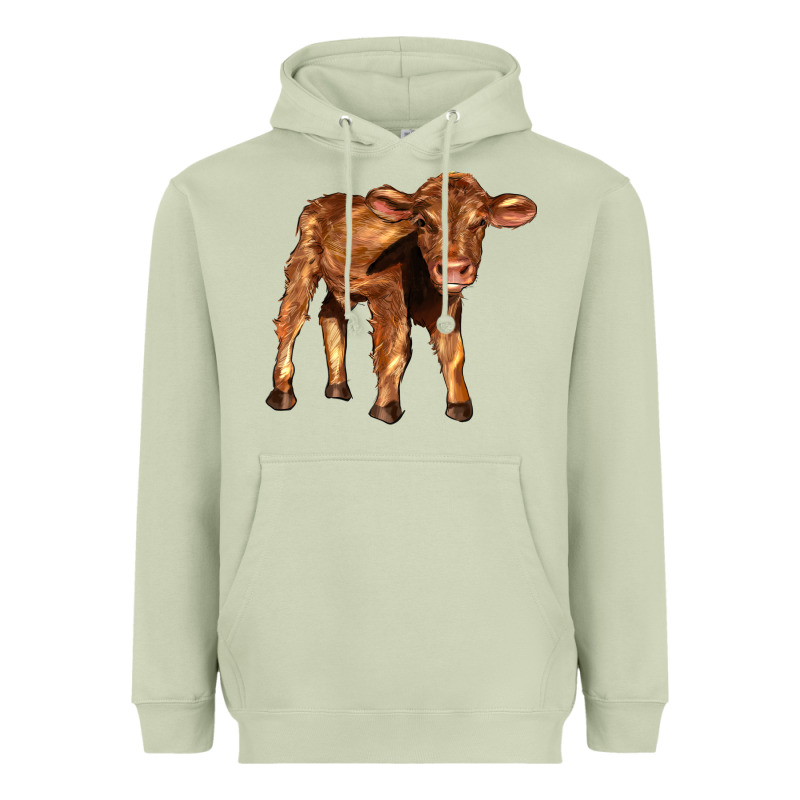 Red Angus Calf Heavyweight Hoodie by LillyAllenDesigns | Teevron