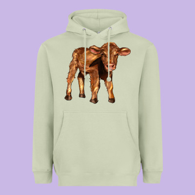 Red Angus Calf Heavyweight Hoodie Designed By Lillyallendesigns