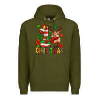 Army Green my first christmas reindeer Premium Hoodie - MaliasSmallBusiness