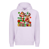 Lilac my first christmas reindeer Premium Hoodie - MaliasSmallBusiness