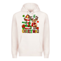 Pale Pink my first christmas reindeer Premium Hoodie - MaliasSmallBusiness