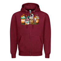 Burgundy heifers coffee cups Zipper Hoodie - Jasminsmagicworld