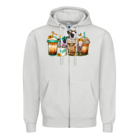 Dove Grey heifers coffee cups Zipper Hoodie - Jasminsmagicworld