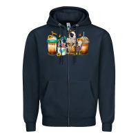 Navy heifers coffee cups Zipper Hoodie - Jasminsmagicworld