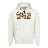 Oatmeal Heather heifers coffee cups Zipper Hoodie - Jasminsmagicworld