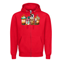 Red heifers coffee cups Zipper Hoodie - Jasminsmagicworld