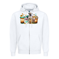 White heifers coffee cups Zipper Hoodie - Jasminsmagicworld